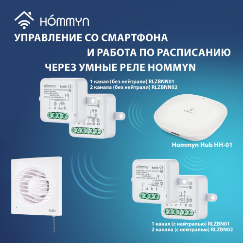 Вентилятор вытяжной Ballu BAF-AR 150 VP с обратным клапаном и тяговым выключателем