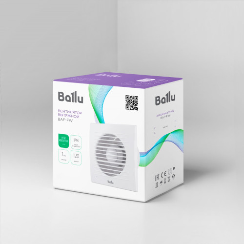 Вентилятор вытяжной Ballu BAF-FW 120 N с антимоскитной сеткой